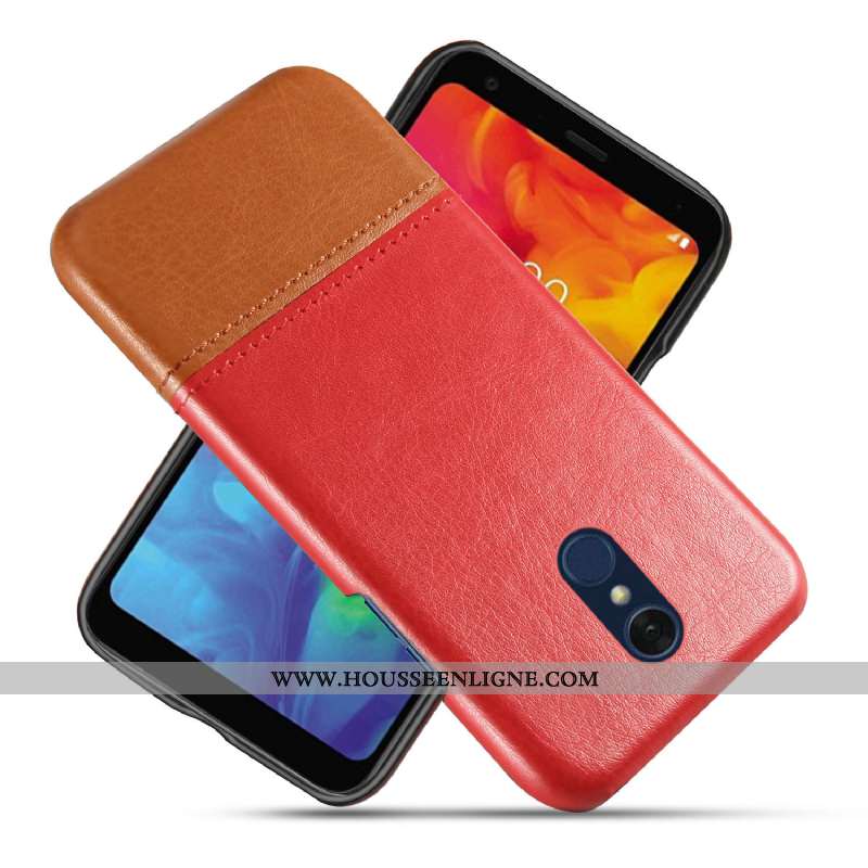 Housse Lg Q7 Cuir Protection Ultra Difficile Qualité Étui Épissure Rouge