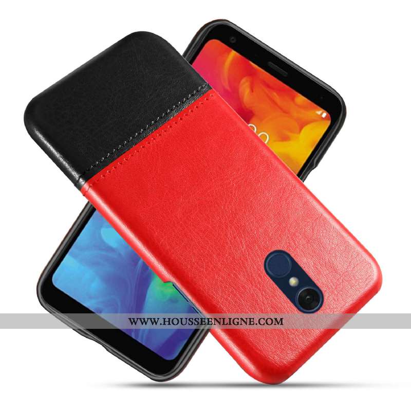 Housse Lg Q7 Cuir Protection Ultra Difficile Qualité Étui Épissure Rouge