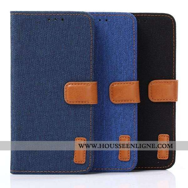 Housse Lg Q7 Cuir Protection Étui Bleu Téléphone Portable Coque Incassable
