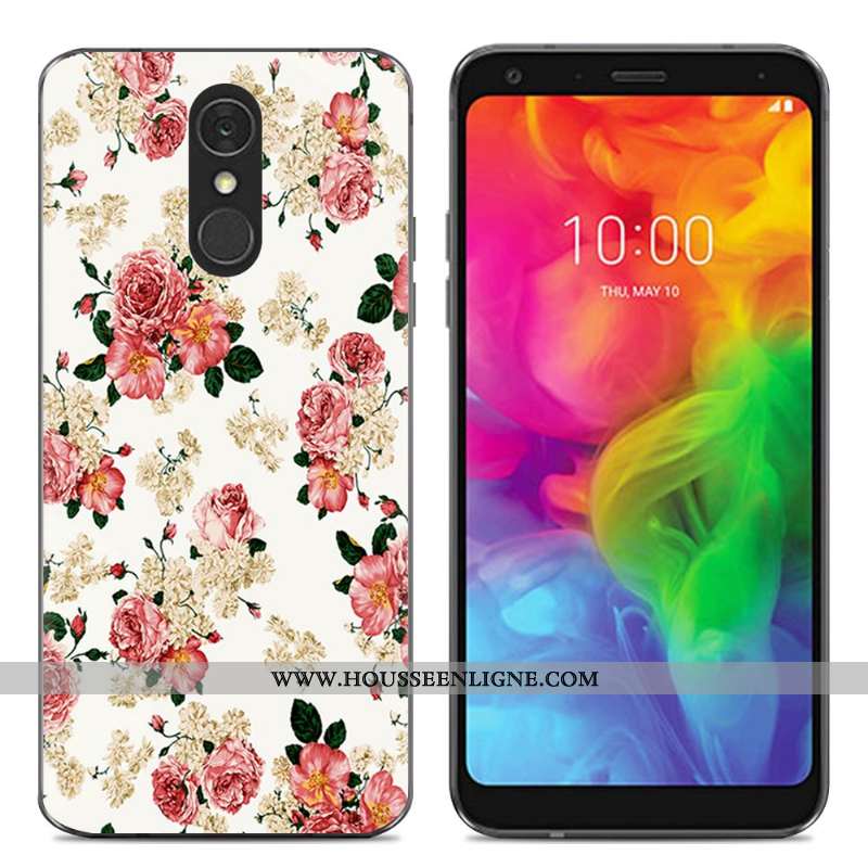 Housse Lg Q7 Fluide Doux Silicone Créatif Simple Téléphone Portable Coque Dessin Animé Bleu
