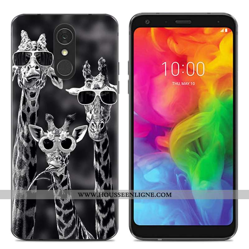 Housse Lg Q7 Fluide Doux Silicone Créatif Simple Téléphone Portable Coque Dessin Animé Bleu