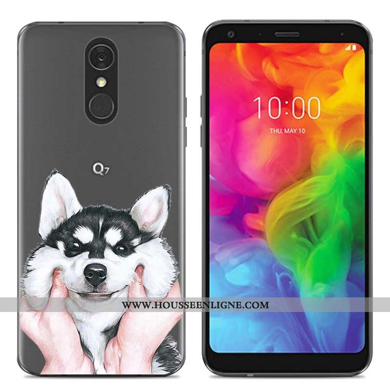 Housse Lg Q7 Fluide Doux Silicone Créatif Simple Téléphone Portable Coque Dessin Animé Bleu