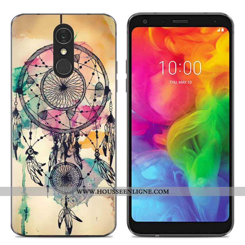 Housse Lg Q7 Fluide Doux Silicone Créatif Simple Téléphone Portable Coque Dessin Animé Bleu
