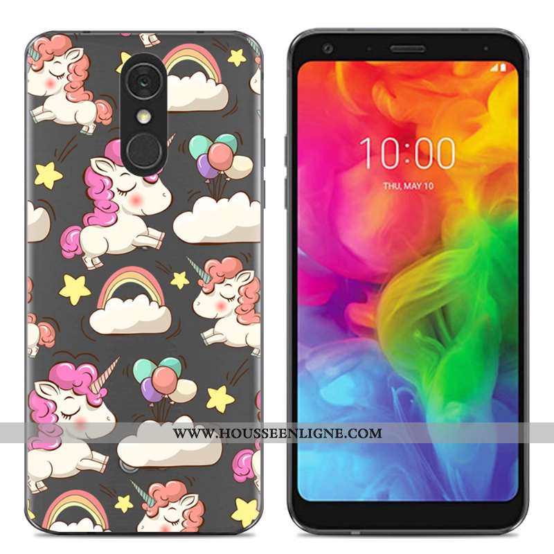 Housse Lg Q7 Fluide Doux Silicone Créatif Simple Téléphone Portable Coque Dessin Animé Bleu