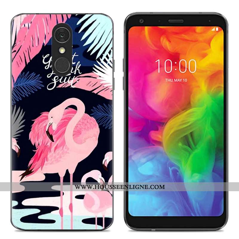 Housse Lg Q7 Fluide Doux Silicone Créatif Simple Téléphone Portable Coque Dessin Animé Bleu