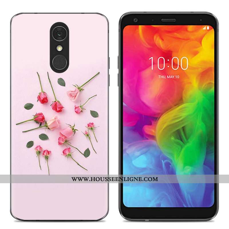 Housse Lg Q7 Fluide Doux Silicone Créatif Simple Téléphone Portable Coque Dessin Animé Bleu