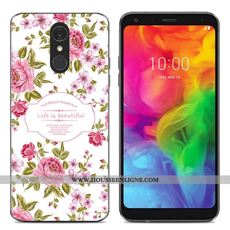 Housse Lg Q7 Fluide Doux Silicone Créatif Simple Téléphone Portable Coque Dessin Animé Bleu
