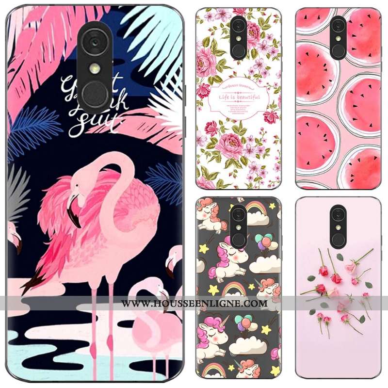 Housse Lg Q7 Fluide Doux Silicone Créatif Simple Téléphone Portable Coque Dessin Animé Bleu