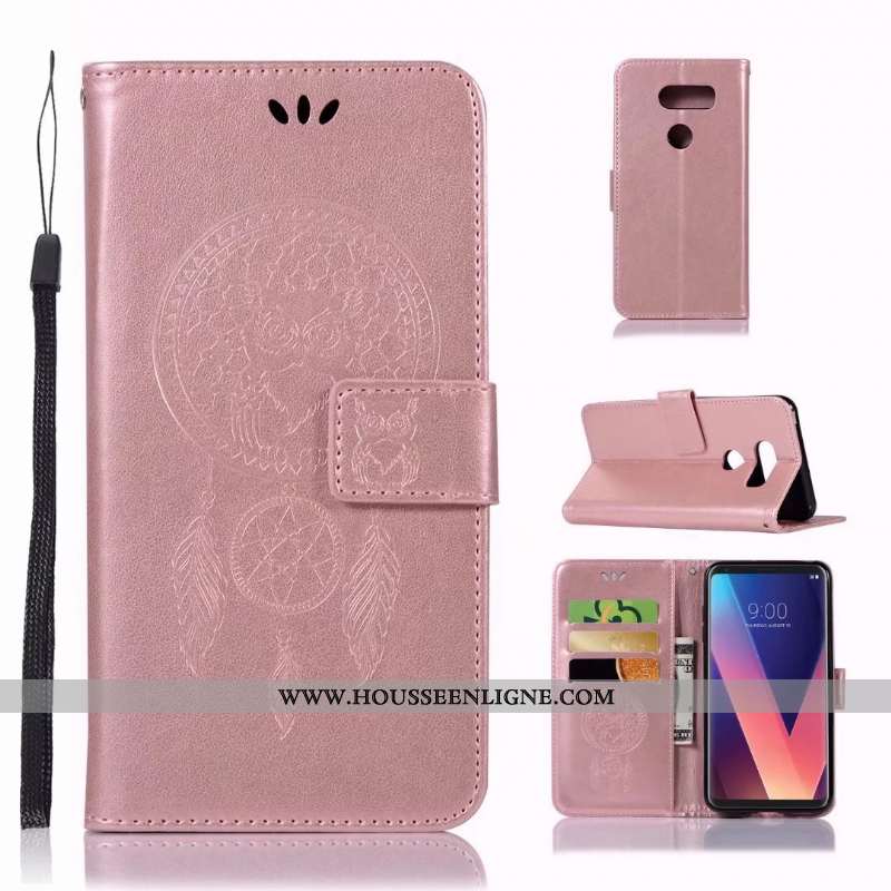 Housse Lg V30 Cuir Coque En Silicone Téléphone Portable Étui Carte Noir