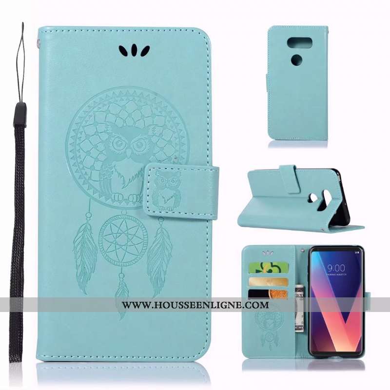 Housse Lg V30 Cuir Coque En Silicone Téléphone Portable Étui Carte Noir