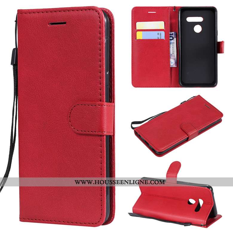 Housse Lg V30 Cuir Protection Coque Téléphone Portable Bleu Couleur Unie