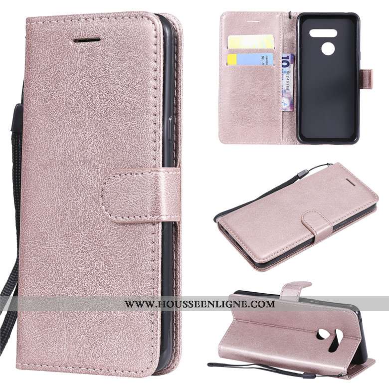 Housse Lg V30 Cuir Protection Coque Téléphone Portable Bleu Couleur Unie