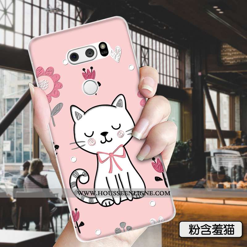 Housse Lg V30 Dessin Animé Charmant Mode Incassable Vert Silicone Animal Verte