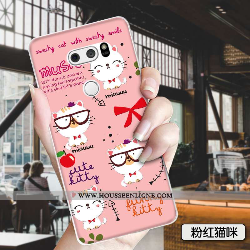 Housse Lg V30 Dessin Animé Charmant Mode Incassable Vert Silicone Animal Verte