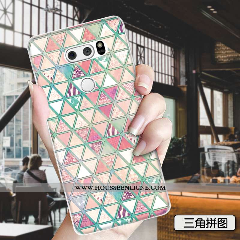 Housse Lg V30 Dessin Animé Charmant Mode Incassable Vert Silicone Animal Verte