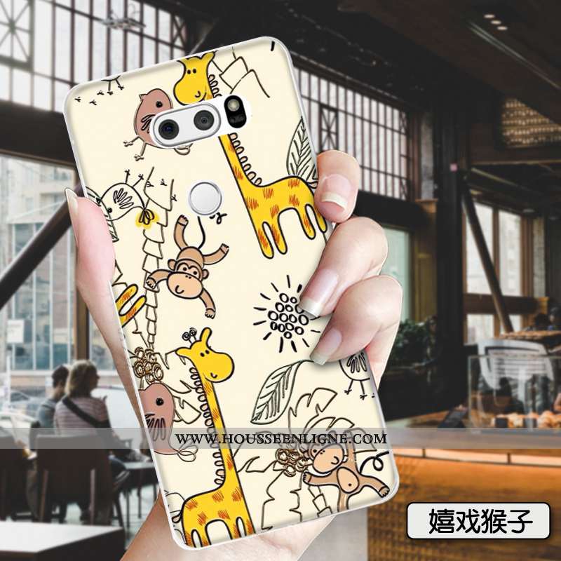 Housse Lg V30 Dessin Animé Charmant Mode Incassable Vert Silicone Animal Verte