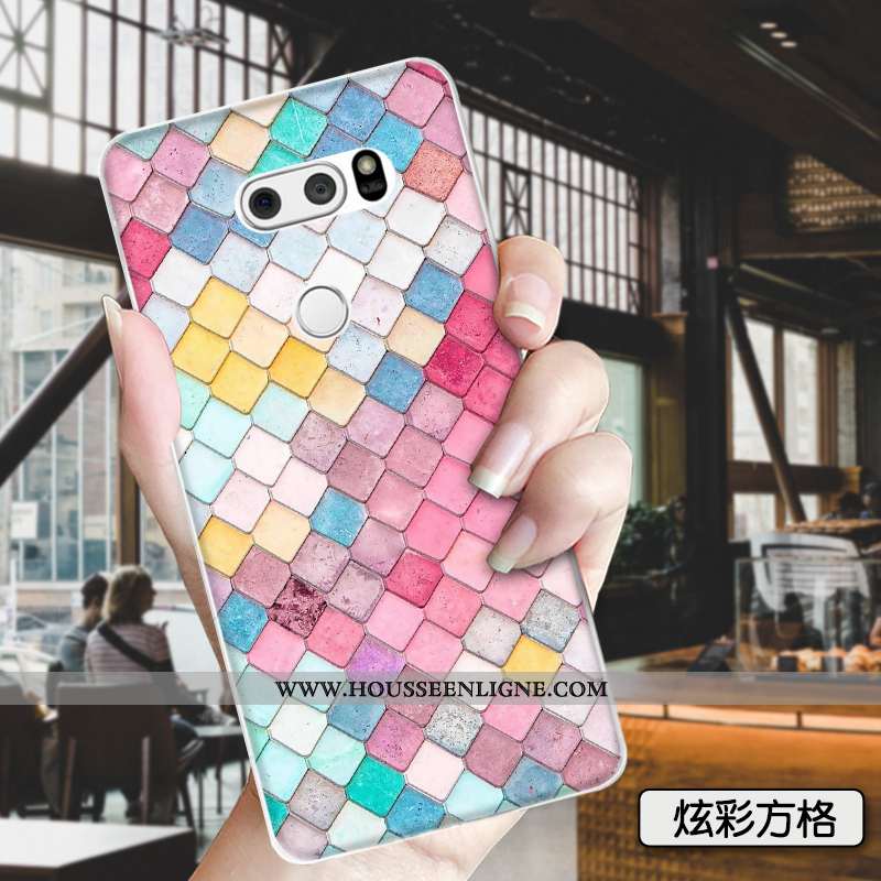 Housse Lg V30 Dessin Animé Charmant Mode Incassable Vert Silicone Animal Verte