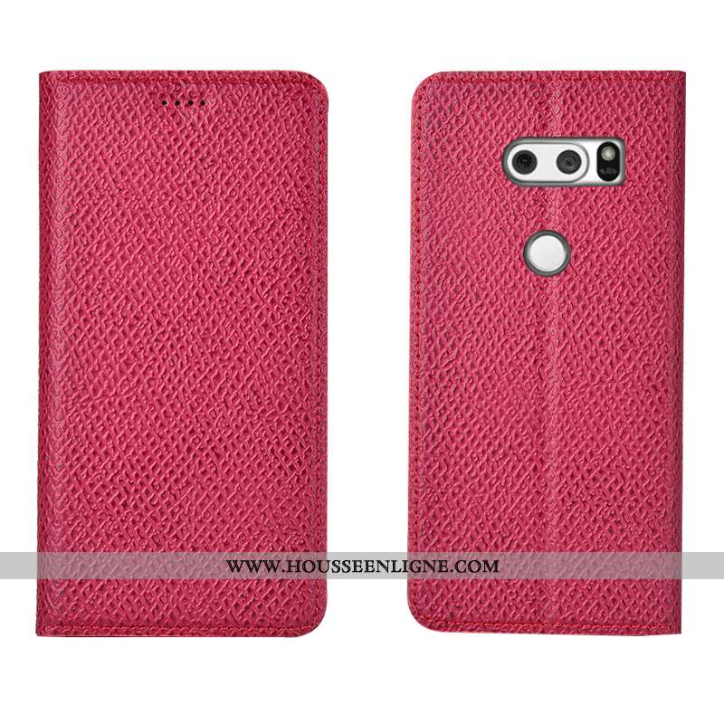 Housse Lg V30 Protection Cuir Véritable Incassable Tout Compris Étui Bleu Marin Bleu Foncé
