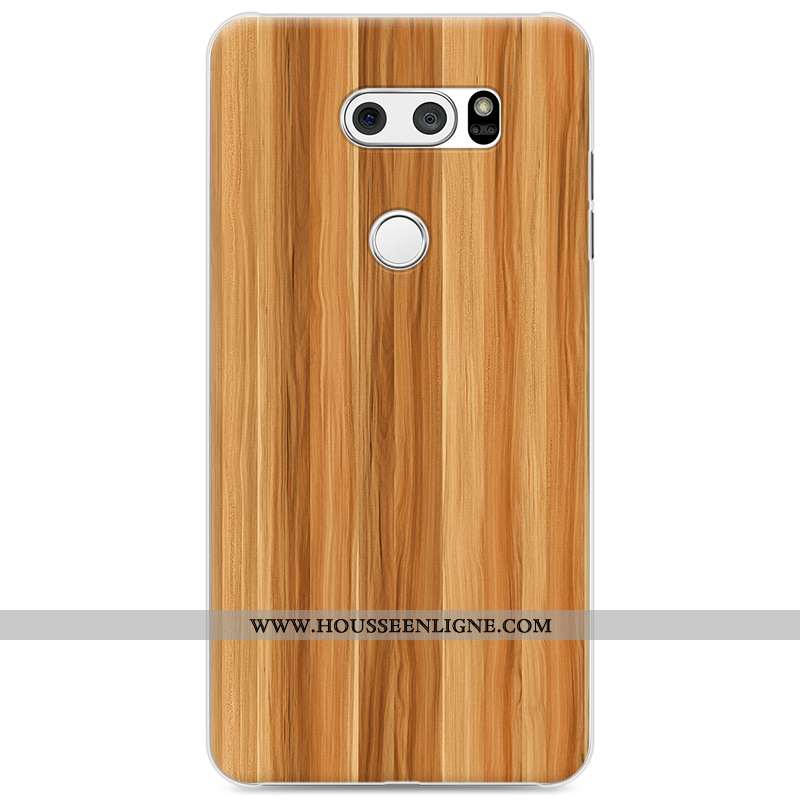 Housse Lg V30 Protection Personnalité Téléphone Portable Difficile En Bois Gris Peinture