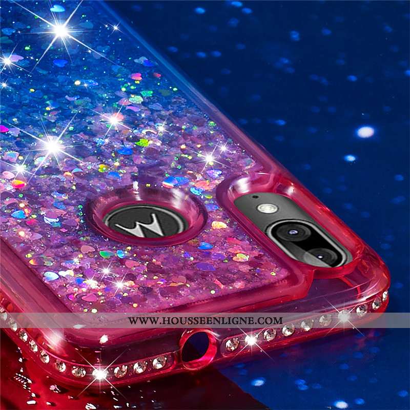 Housse Moto E6 Plus Créatif Fluide Doux Coque Incassable Bleu Téléphone Portable Étui