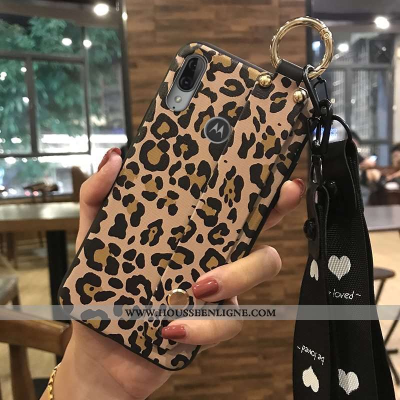 Housse Moto E6 Plus Créatif Fluide Doux Téléphone Portable Support Petit Coque Protection Bleu Foncé