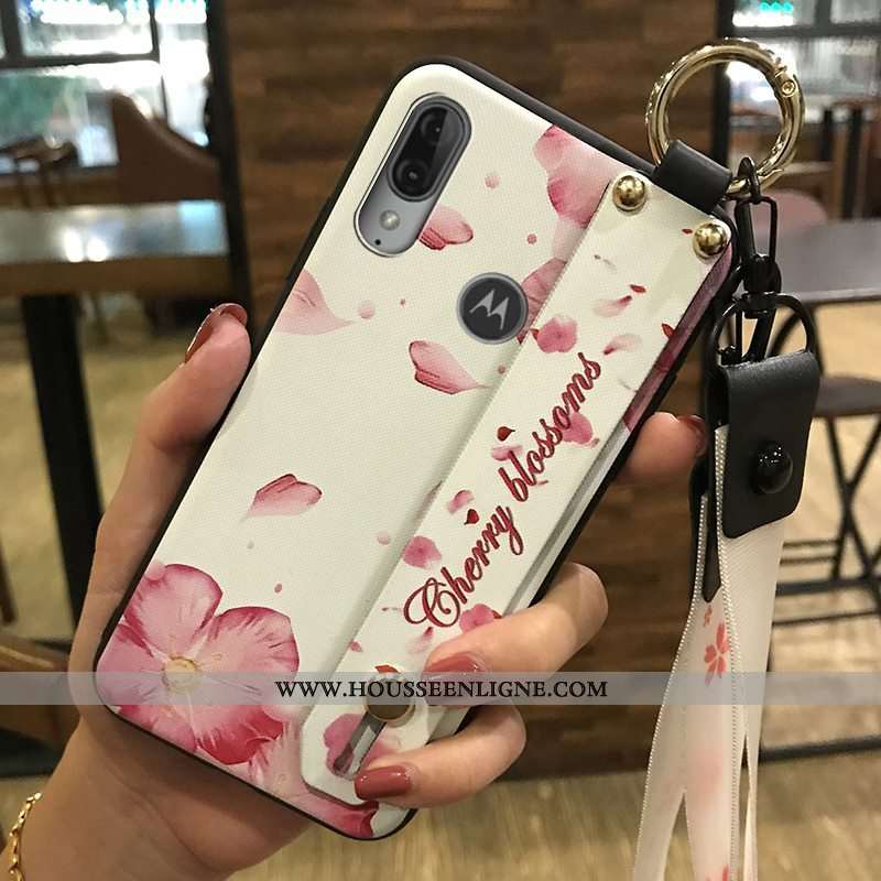 Housse Moto E6 Plus Créatif Fluide Doux Téléphone Portable Support Petit Coque Protection Bleu Foncé