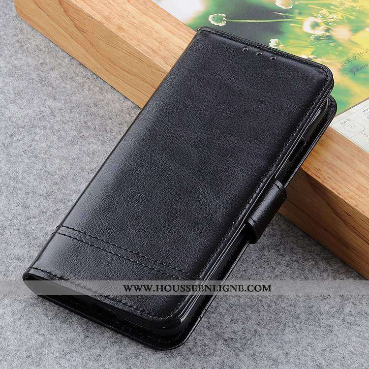 Housse Moto E6 Plus Modèle Fleurie Protection Cuir Rouge Simple Étui Coque