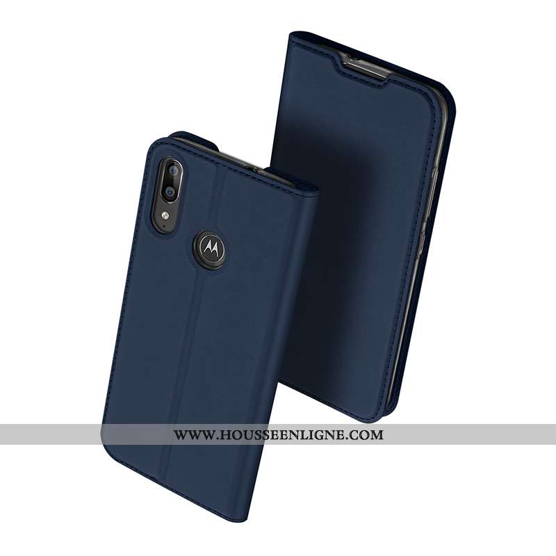 Housse Moto E6 Plus Protection Bleu Marin Téléphone Portable Coque Étui Incassable Bleu Foncé