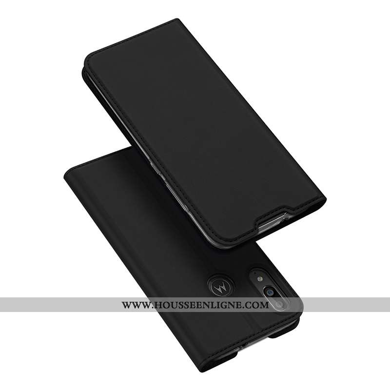 Housse Moto E6 Plus Protection Bleu Marin Téléphone Portable Coque Étui Incassable Bleu Foncé