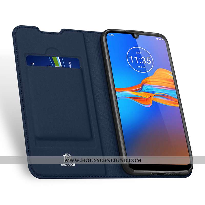 Housse Moto E6 Plus Protection Bleu Marin Téléphone Portable Coque Étui Incassable Bleu Foncé