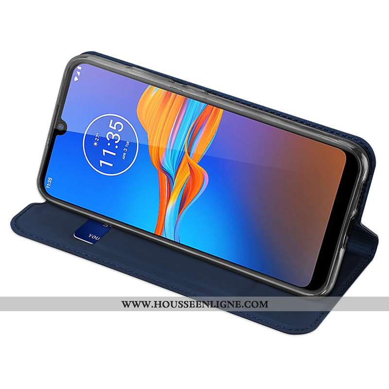 Housse Moto E6 Plus Protection Bleu Marin Téléphone Portable Coque Étui Incassable Bleu Foncé