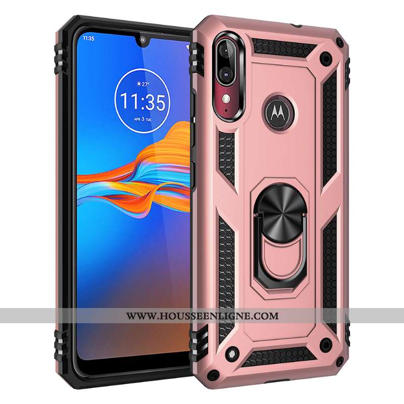 Housse Moto E6 Plus Rouge À Bord Magnétisme Tout Compris Téléphone Portable Difficile Coque