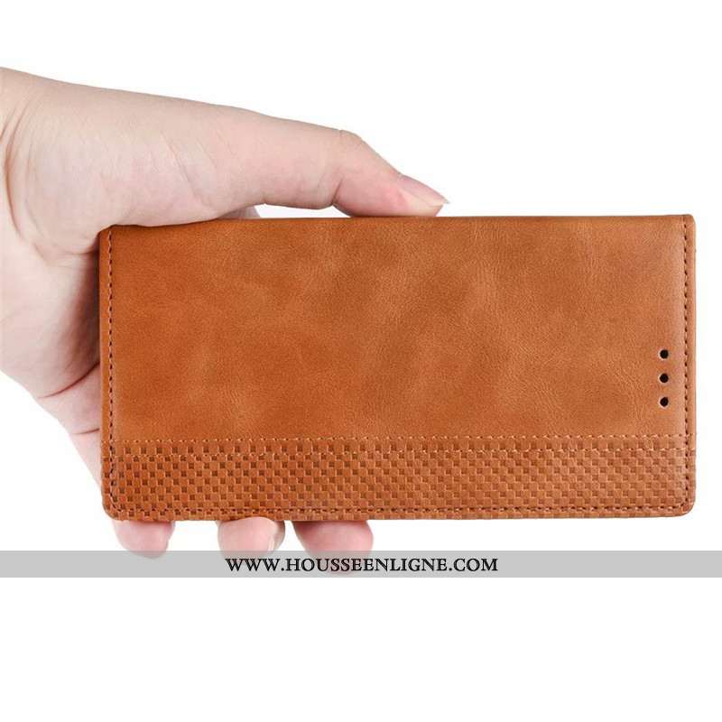 Housse Moto G Pro Cuir Protection Magnétisme Une Agrafe Téléphone Portable Étui Coque Marron