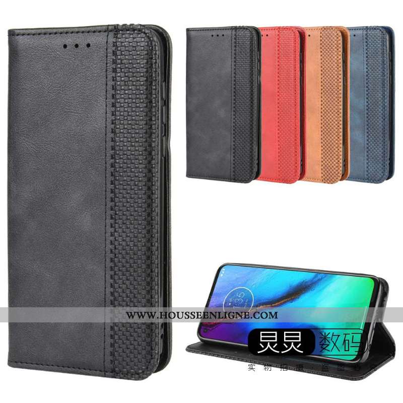 Housse Moto G Pro Cuir Protection Magnétisme Une Agrafe Téléphone Portable Étui Coque Marron