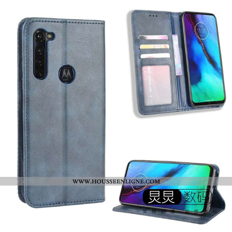 Housse Moto G Pro Cuir Protection Magnétisme Une Agrafe Téléphone Portable Étui Coque Marron