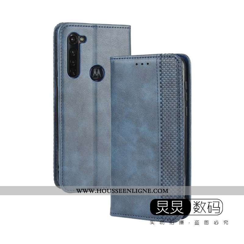 Housse Moto G Pro Cuir Protection Magnétisme Une Agrafe Téléphone Portable Étui Coque Marron