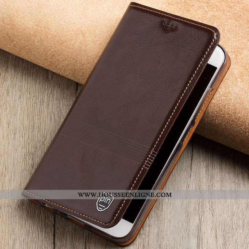 Housse Moto G7 Modèle Fleurie Protection Cuir Véritable Rouge Téléphone Portable Étui Coque
