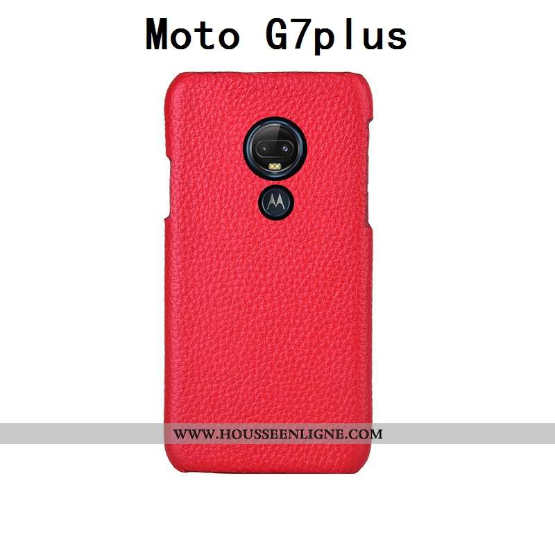 Housse Moto G7 Plus Luxe Personnalité Incassable Protection Téléphone Portable Cuir Véritable Person