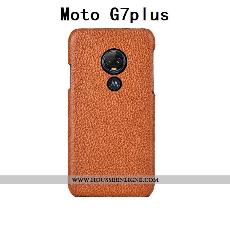 Housse Moto G7 Plus Luxe Personnalité Incassable Protection Téléphone Portable Cuir Véritable Person