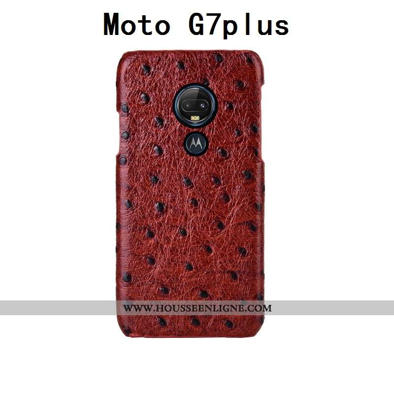 Housse Moto G7 Plus Modèle Fleurie Mode Personnalité Créatif Luxe Noir Protection