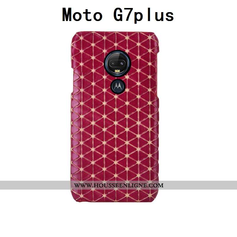 Housse Moto G7 Plus Personnalité Créatif Coque Mode Protection Luxe Personnalisé Rouge