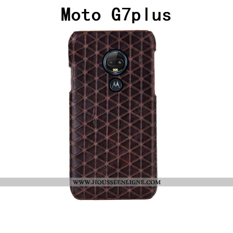 Housse Moto G7 Plus Personnalité Créatif Coque Mode Protection Luxe Personnalisé Rouge