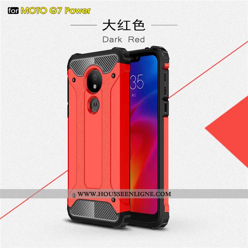 Housse Moto G7 Power Personnalité Créatif Silicone Étui Incassable Or Blanc Pur