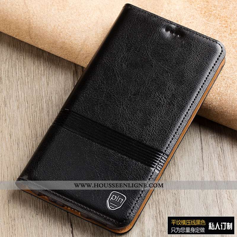 Housse Moto G7 Power Protection Cuir Véritable Téléphone Portable Étui Noir Europe