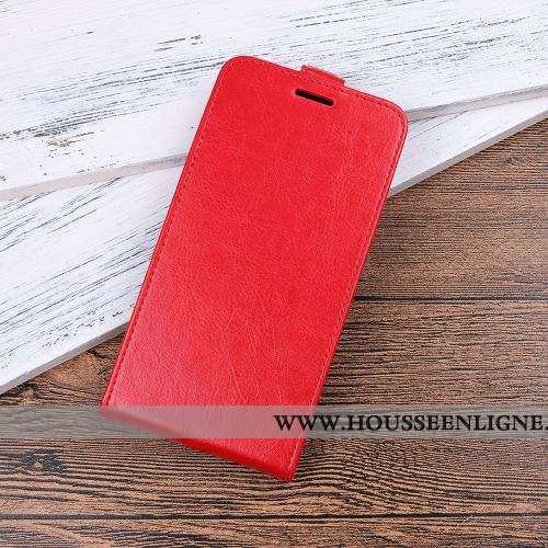 Housse Moto G8 Plus Cuir Protection Clamshell Coque Étui Rouge 2020