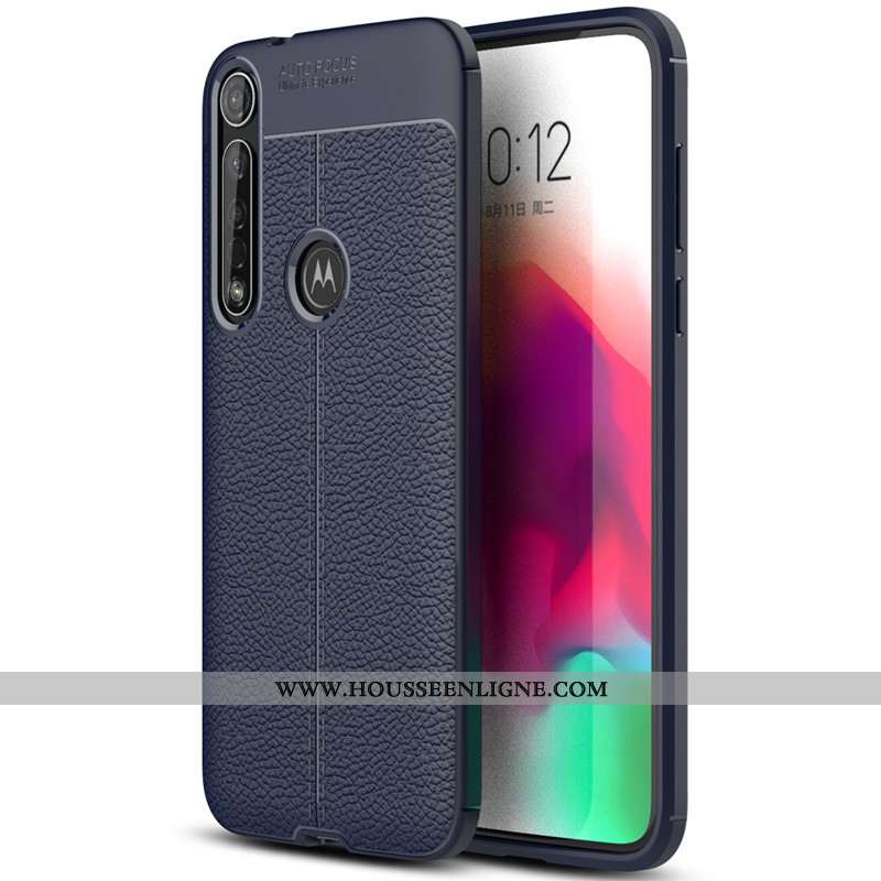 Housse Moto G8 Plus Protection Cuir Rouge Étui Tout Compris Simple Téléphone Portable