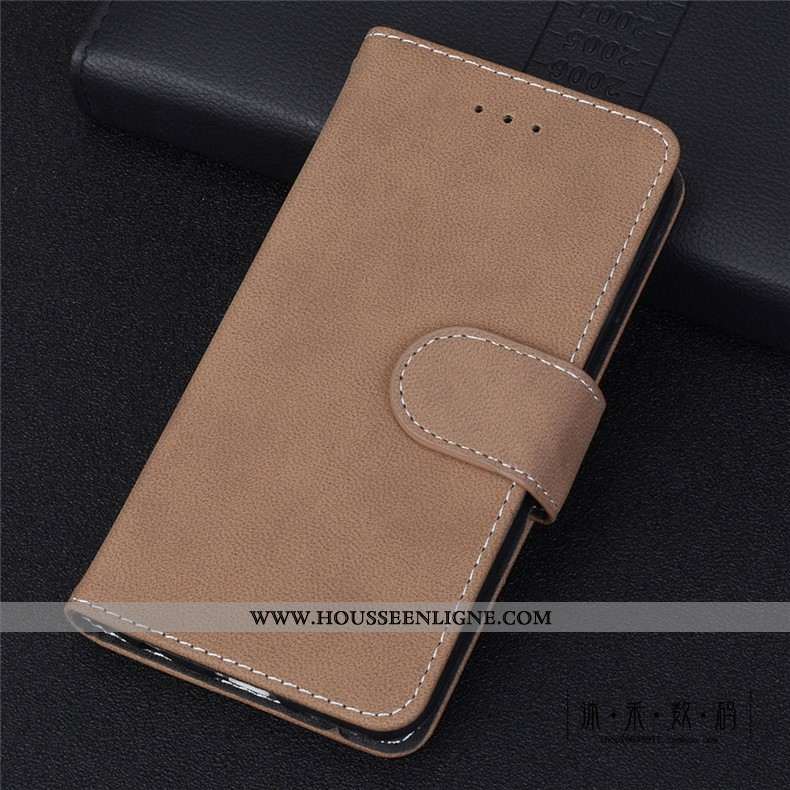 Housse Moto G8 Plus Protection Délavé En Daim Cuir Clamshell Vintage Téléphone Portable Coque Verte