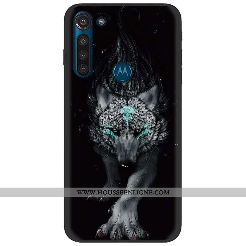 Housse Moto G8 Power Délavé En Daim Tendance Fluide Doux Téléphone Portable Rose Pu Coque