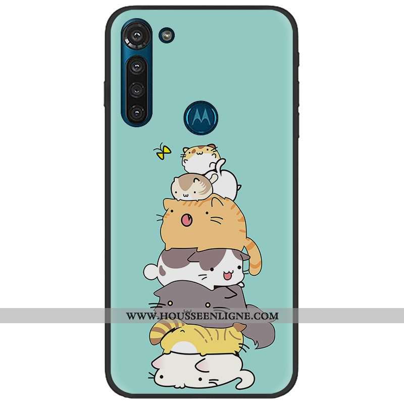 Housse Moto G8 Power Délavé En Daim Tendance Fluide Doux Téléphone Portable Rose Pu Coque
