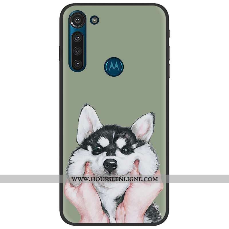 Housse Moto G8 Power Délavé En Daim Tendance Fluide Doux Téléphone Portable Rose Pu Coque